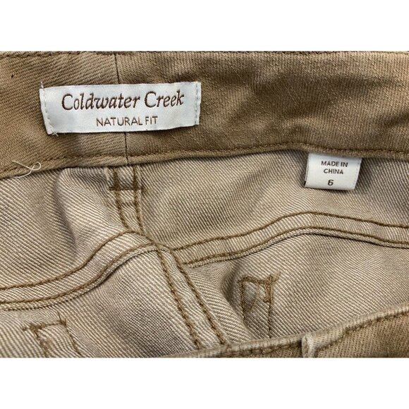 Coldwater Creek Capris Size 6 Ladies Brown Embroidered Trim - Picture 4 of 5